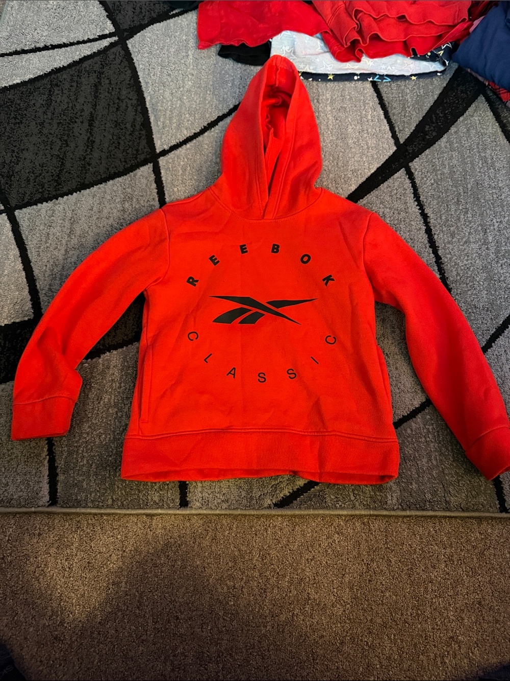Reebok Kids Red Classic Logo Hoodie Sweatshirt